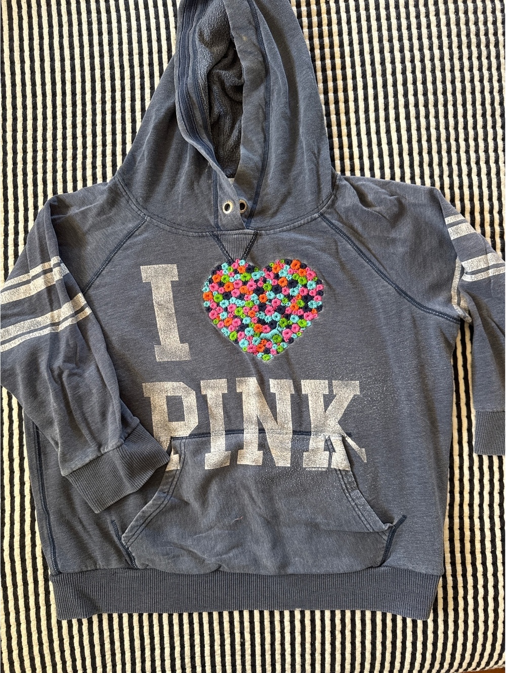 Vintage PINK by Victorias Secret hoodie with embroidered heart